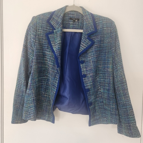 Henry Lee  Blue Tweed Women's blazer Vintage - Picture 3 of 7